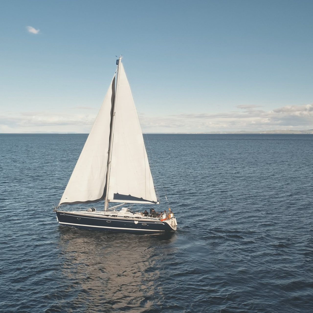 A sailboat on the open sea