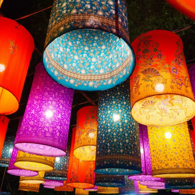 Lampshades made of old textiles