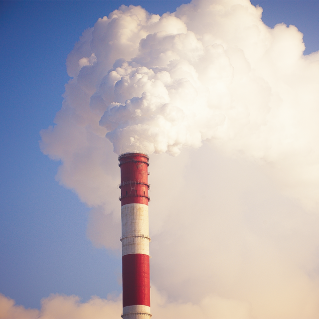 Smoking chimney from a power plant