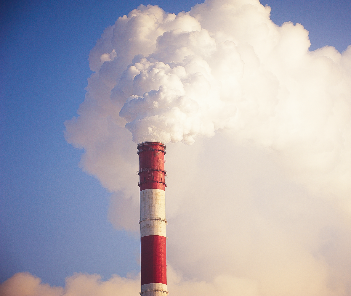 Smoking chimney from a power plant